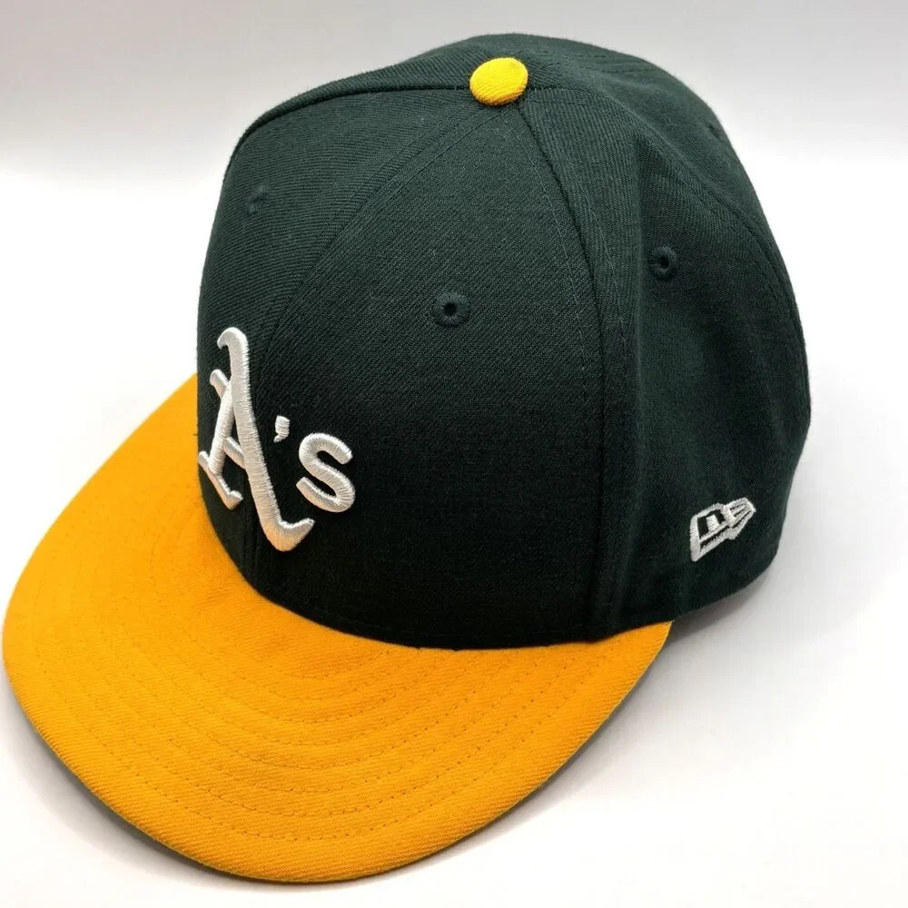 Oakland Athletics New Era On Field Hat Cap 2018 50 Years A's Patch Fitted 7 1/2